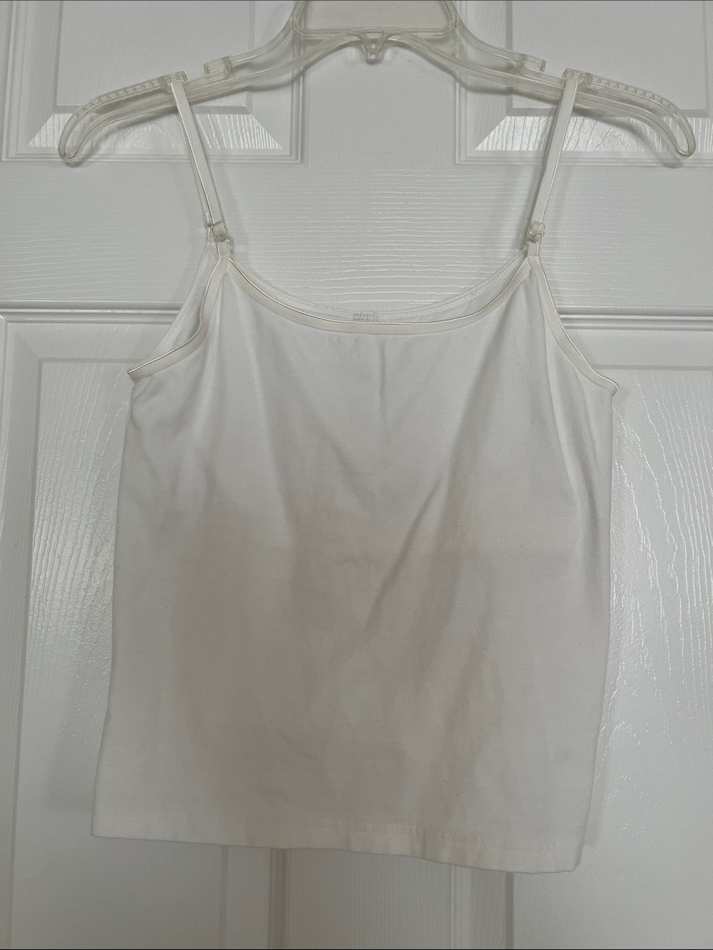 Women’s White Adjustable-Strap Smooth Camisole Top Customized Fit For Layering